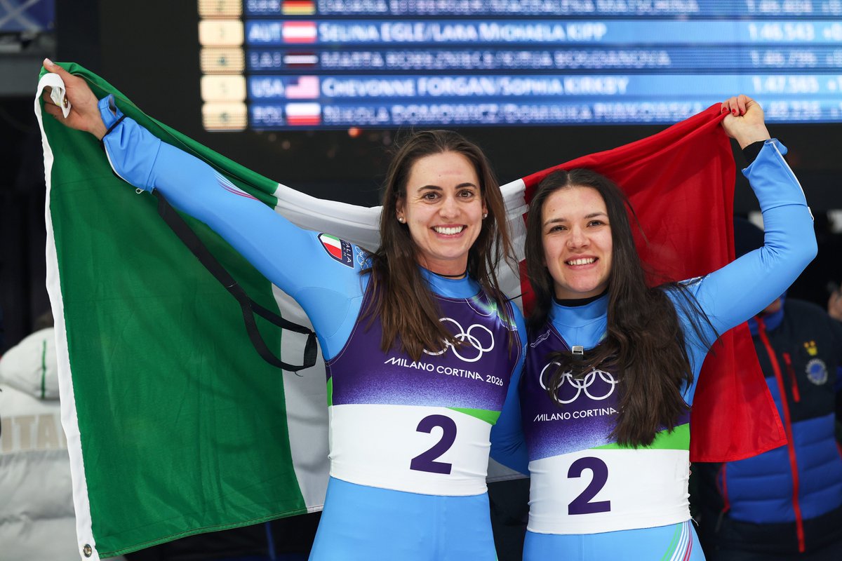 Olympics's tweet photo. Slide. Gold. Repeat. 😮‍💨

#MilanoCortina2026 https://t.co/Y1uU6nUGdP