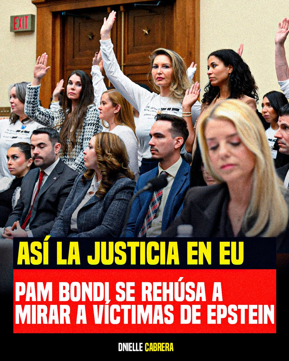 🚨| Sobrevivientes de Epstein levantan la mano para señalar que han sido ignoradas por el Departamento de Justicia de Trump, mientras la fiscal general Pam Bondi se niega a mirarlas.