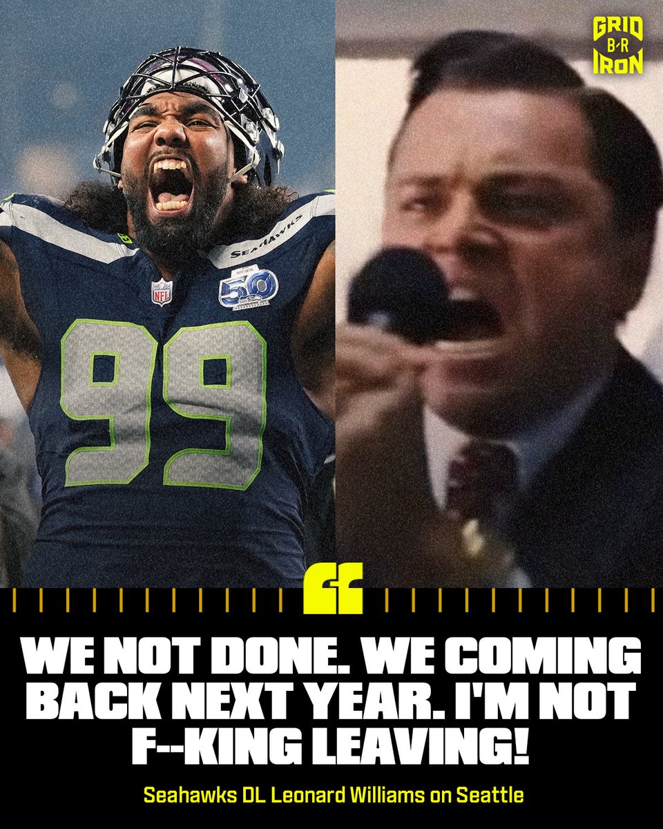 brgridiron's tweet image. Seahawks DL Leonard Williams is NOT going ANYWHERE 😂