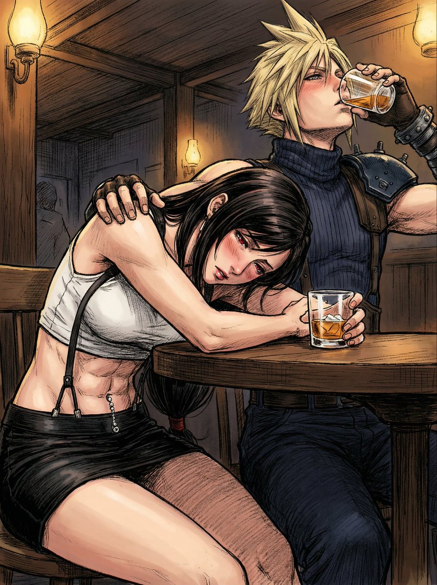 finalfAIntasy's tweet image. The bartender can’t hold her alcohol