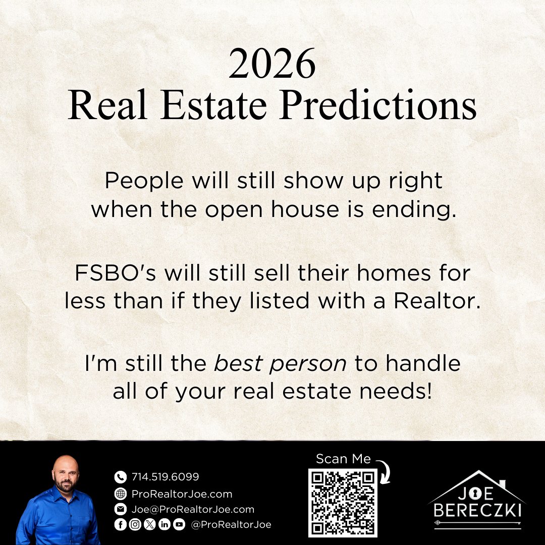 ProRealtorJoe's tweet image. 🤣 Joking aside. When you're ready to make a real estate move, I'm ready to help!

ProRealtorJoe.com

#ProRealtorJoe #JoeBereczki #JoetheCaliRealtor #whittier #lamirada #yorbalinda #lahabra #brea #fullerton #placentia #anaheim #anaheimhills #buenapark