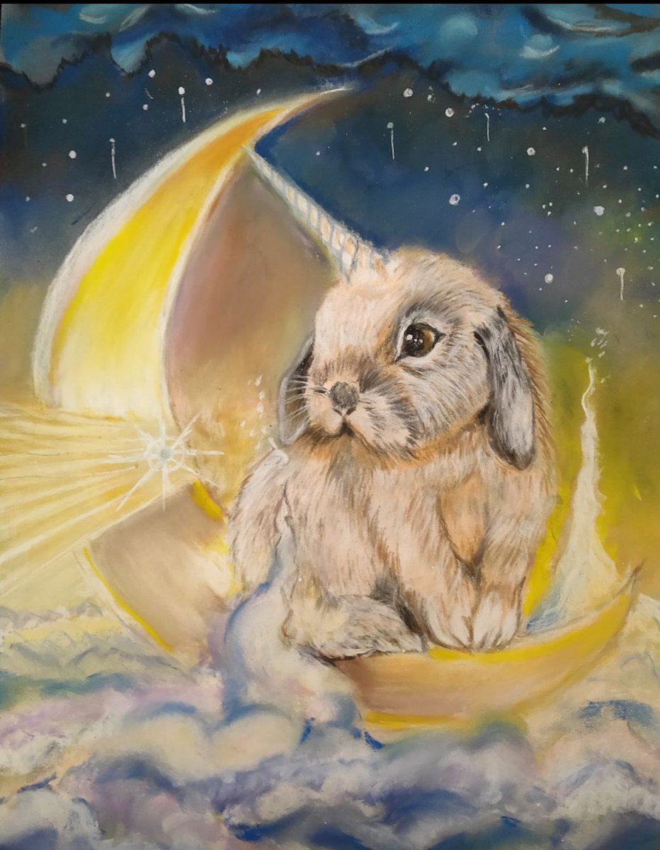 パステルで描く やわらかな光と、透明なまなざし。 うさぎたちと森の