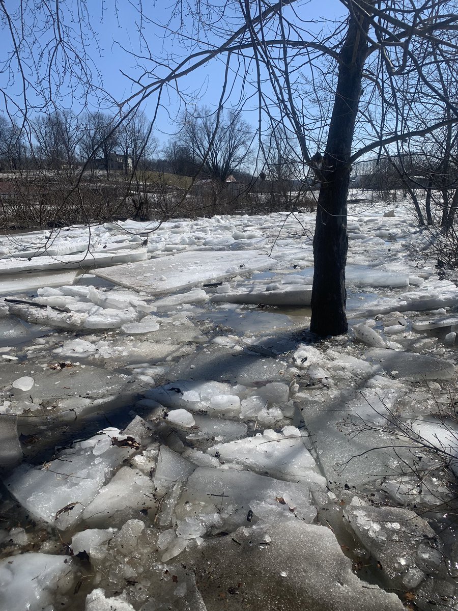 BluegrassBTP's tweet image. The photo is just minutes before the ice dam began to flow on the creek in the video ….. might be the only time in my life I’ll see this