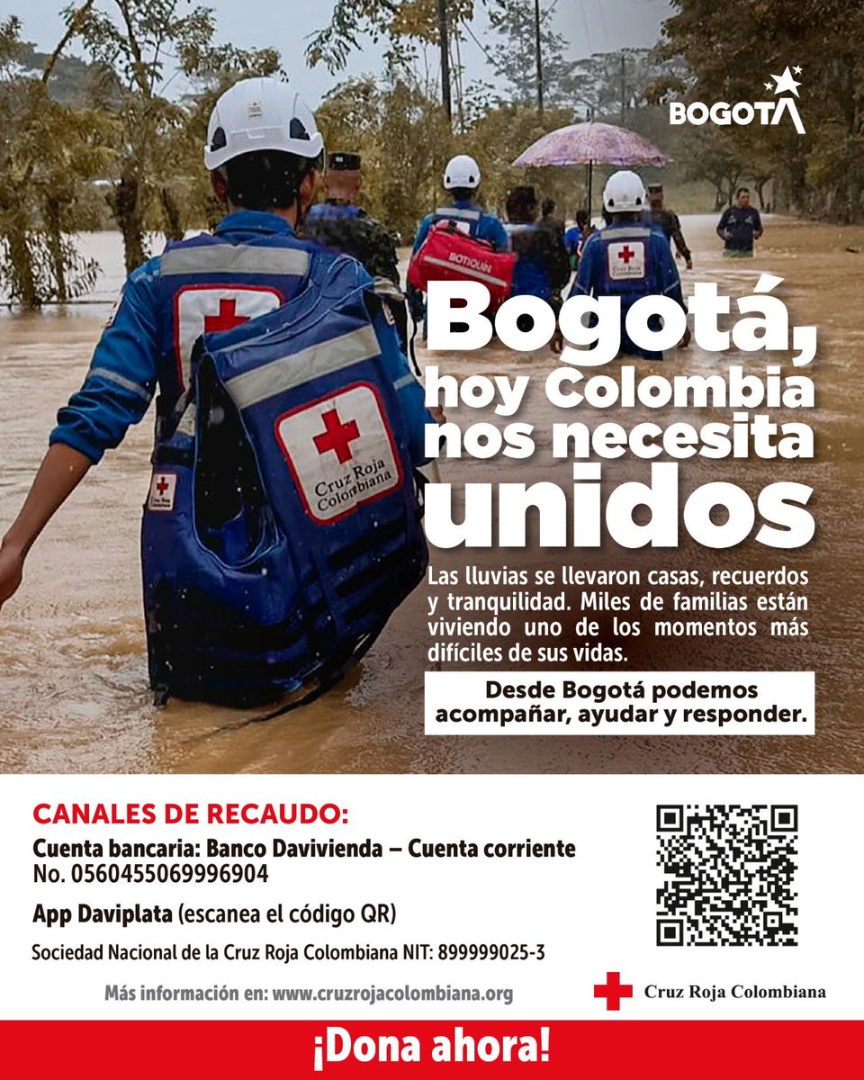 Seguimos trabajando por las comunidades afectadas por las lluvias en el país.

Tu aporte permite llevar ayuda humanitaria donde más se necesita.

Súmate a la iniciativa de la Cruz Roja Colombiana y contribuye con tu donación.