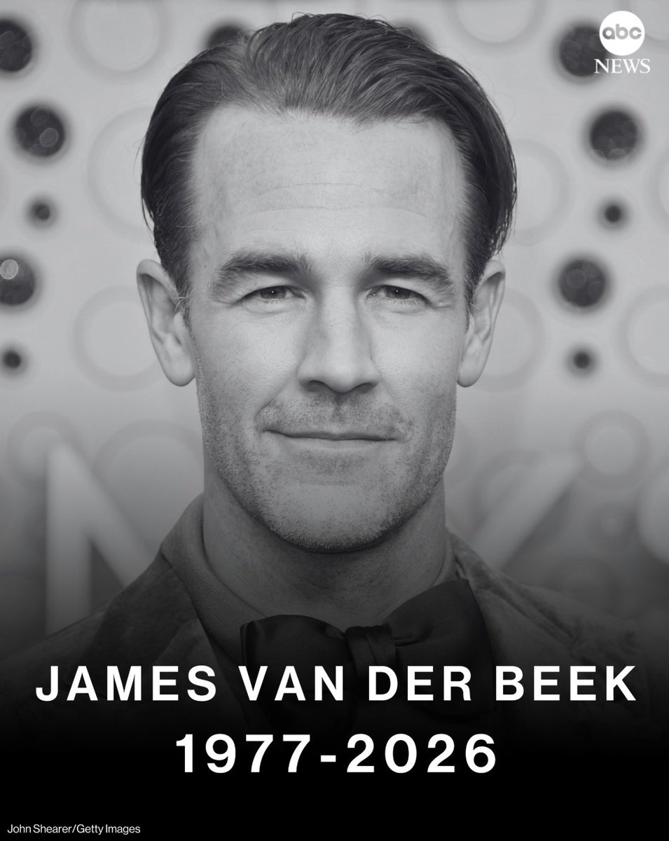 BREAKING: Actor James Van Der Beek, known for his roles in "Dawson's Creek" and "Varsity Blues," has died. He was 48. 

Read more: abcnews.link/kGbL4NH