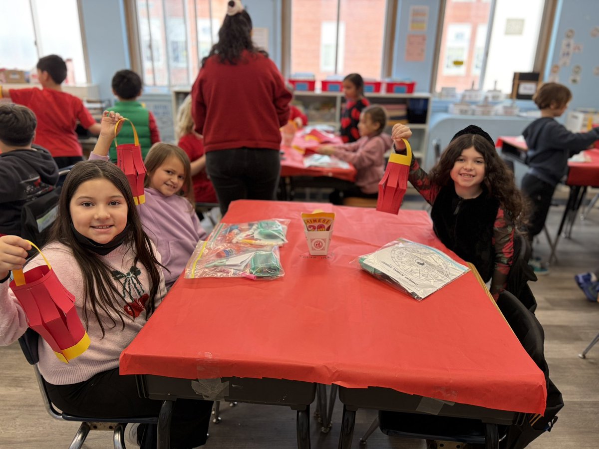 A beautiful celebration of luck &amp; prosperity for the lunar new year in 3rd grade 🥡🥠🏮 #wearewss