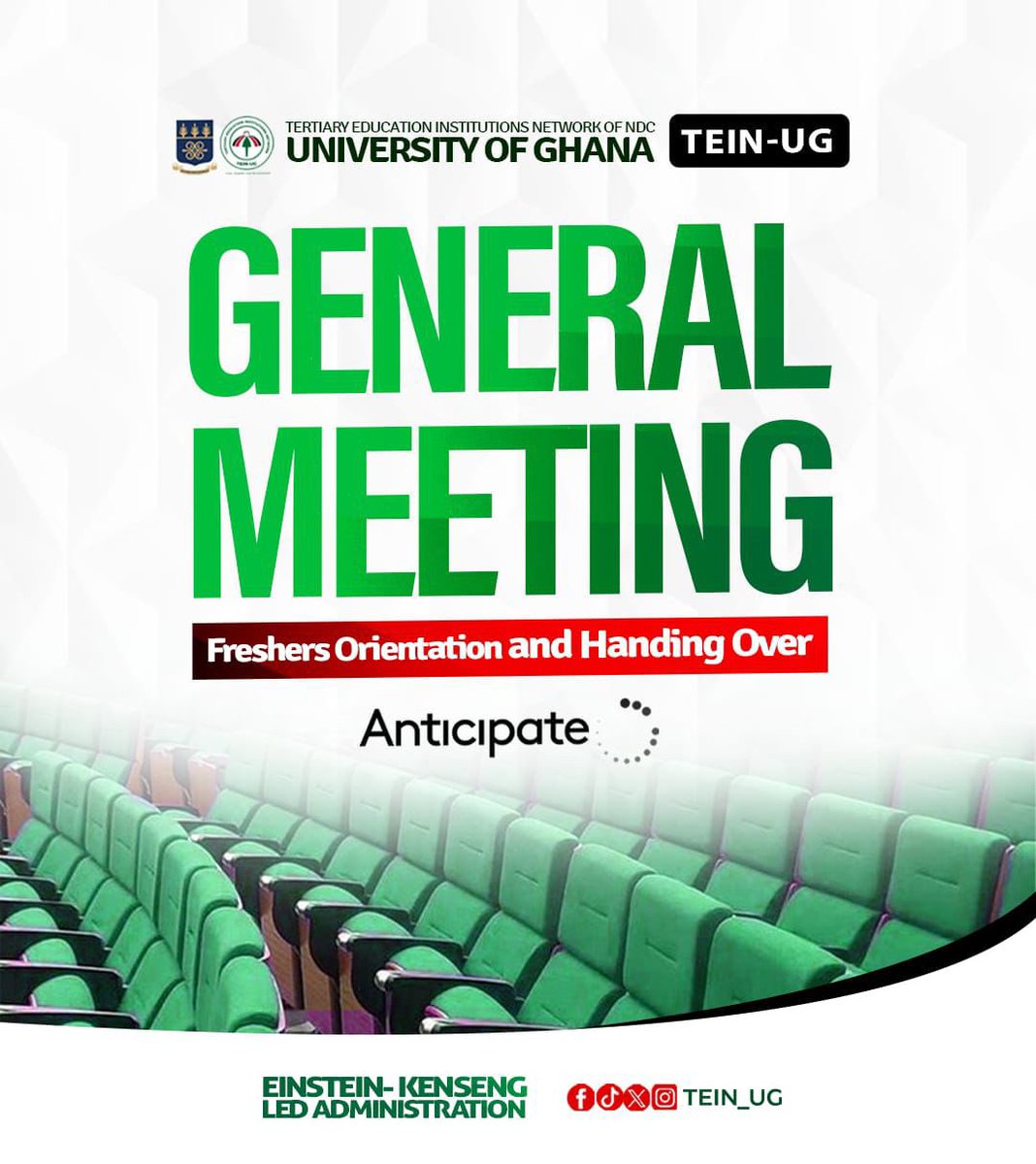 *The moment we’ve all been waiting for!*
*TEIN-UG General Meeting &amp; Freshers Orientation coming your way very soon.*
*ANTicipate*!🔥🔥🔥