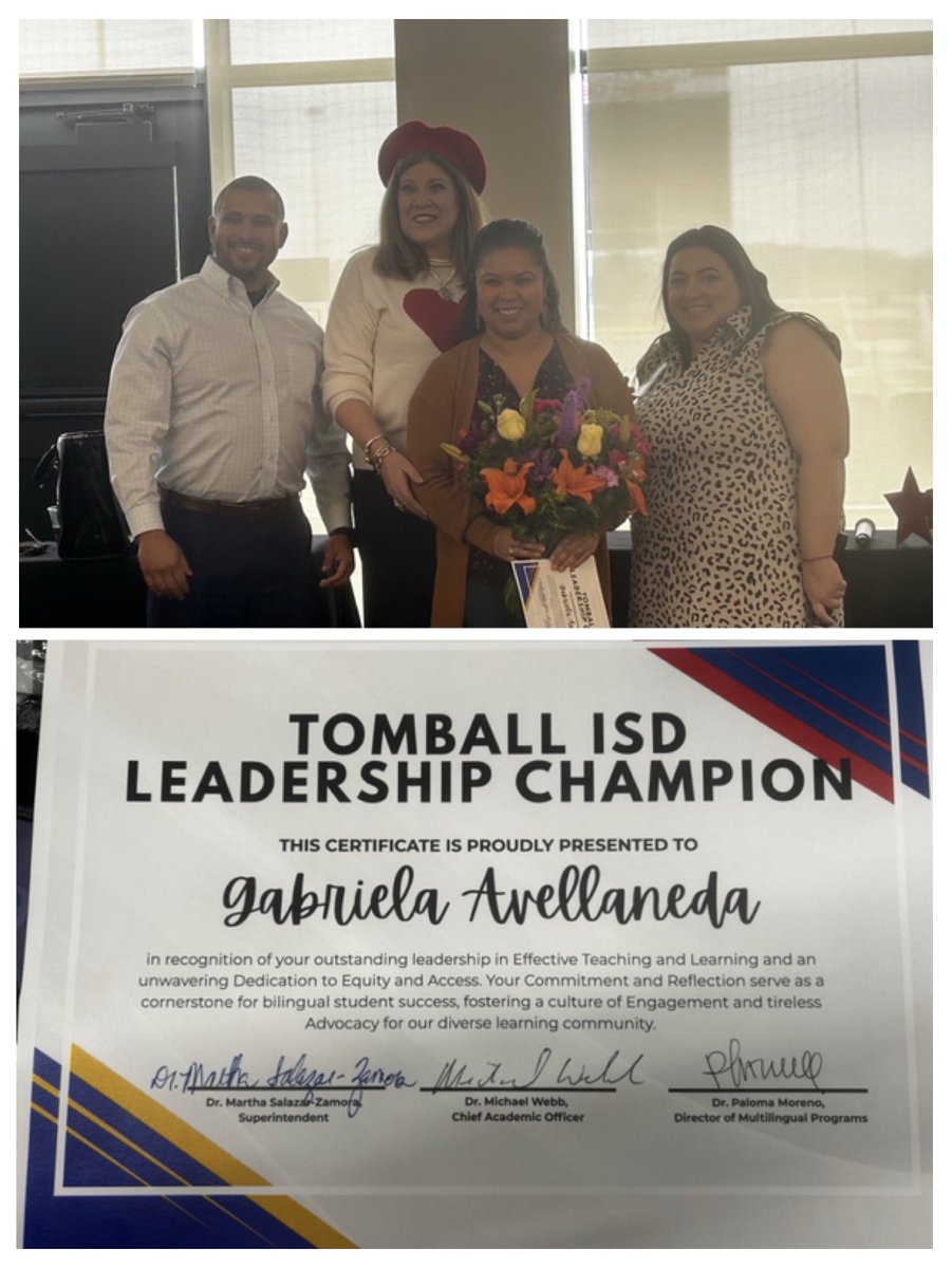 Devi_Carlos's tweet photo. Huge Congratulations to our wonderful ⁦@TISDRES⁩ principal @MrsGAvellaneda⁩ for being named a @TomballISD Leadership Champion! 🏆 Your unwavering commitment to effective teaching and ensuring equity and access for every student is truly inspiring. So well-deserved! 🍎✨ https://t.co/mLaKwtSLbf