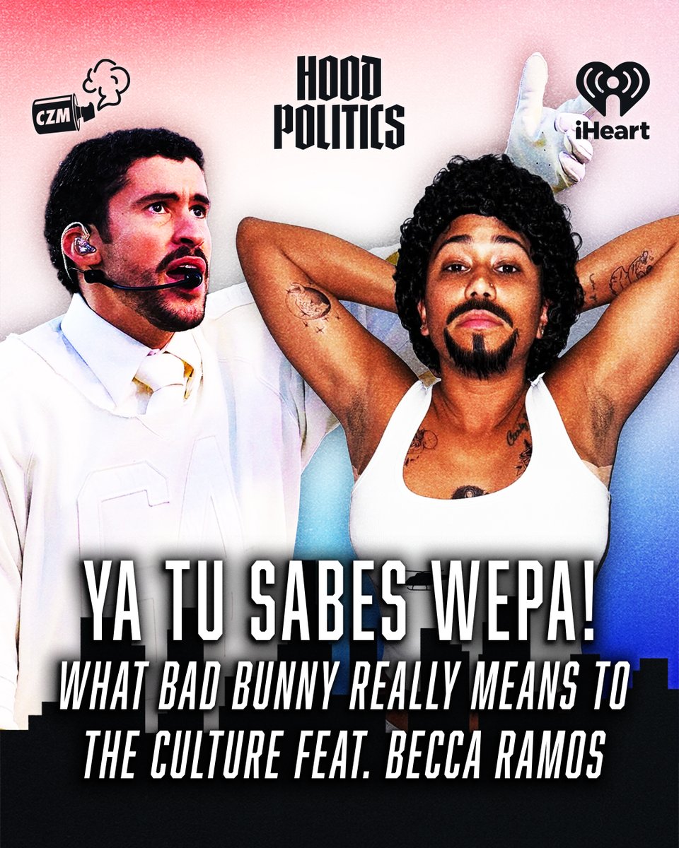 New <a href="/hoodpoliticspod/">hoodpolitics</a> w/ <a href="/prophiphop/">Prop</a> 🇵🇷

I had to call in our in-house boriqua <a href="/BeccsRamos/">Becca Ramos</a>, to talk through the full effect of what Bad Bunny truly means to the culture and the impact of his generational Super Bowl halftime performance.

iheart.com/podcast/1119-h…