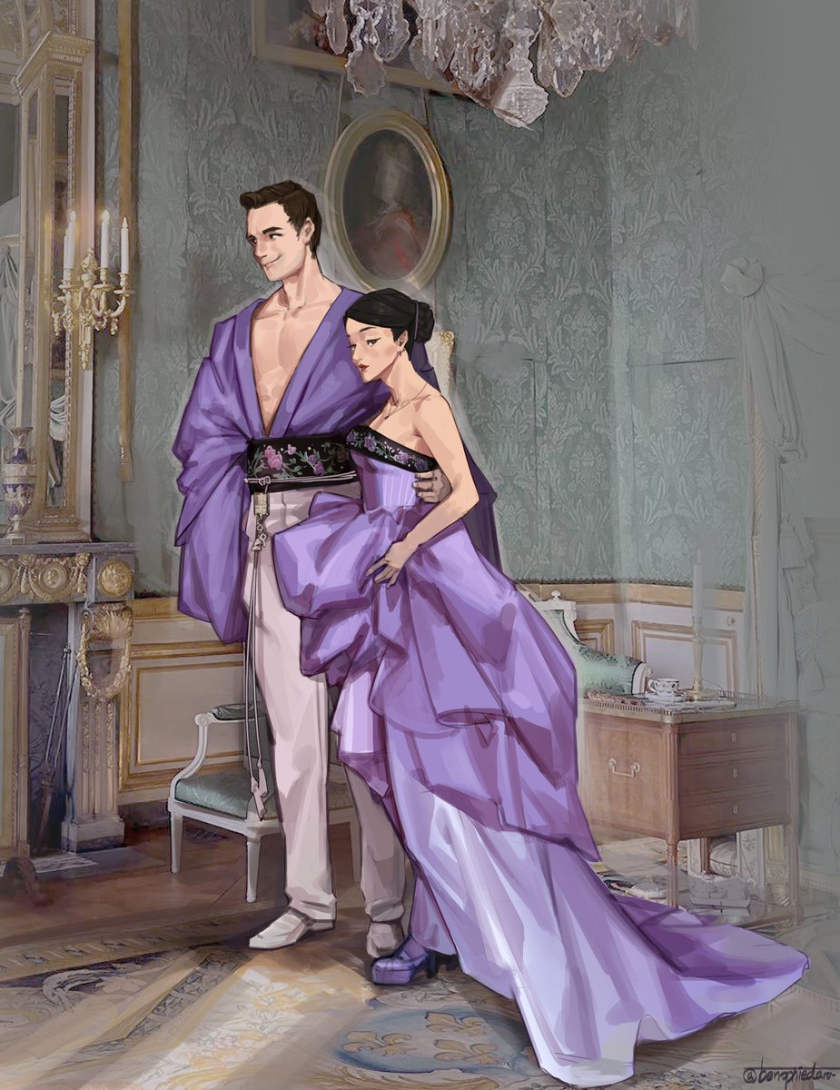 benophiedara's tweet image. Benopie inspired by miss sohee dress 
#BridgertonS4 #Benophie