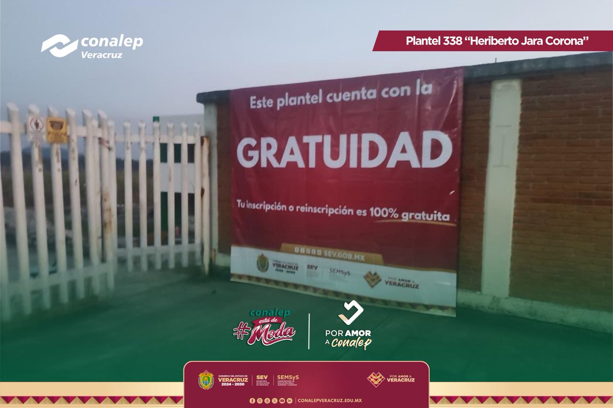 ConalepVeracruz's tweet photo. 🔰¡EL CONALEP DE VERACRUZ ES 100% GRATIS! Asumimos el compromiso de brindar oportunidades de ingreso a la educación a todas las y los jóvenes de Veracruz.
Gracias a la política de gratuidad en la educación media superior y superior impulsada por nuestra gobernadora Rocío Nahle. https://t.co/DMIPKC6gB0
