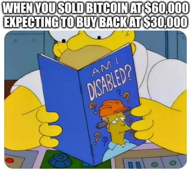 Everyone that sold Bitcoin at $60k, will buy back in at $600k!