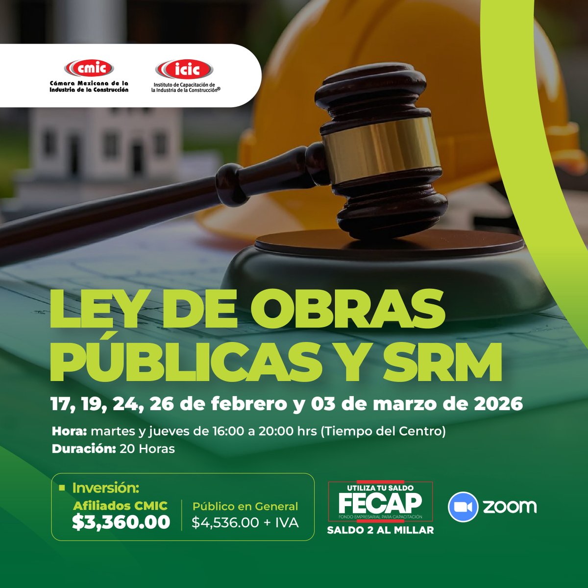 Nuestro curso "Ley de Obras Públicas y Servicios Relacionados" te brinda las herramientas necesarias para adjudicar contratos con éxito, y formalizar y ejecutar proyectos correctamente.

¿Estás listo para mejorar tus habilidades?

📲Escríbenos: bit.ly/CursosICIC