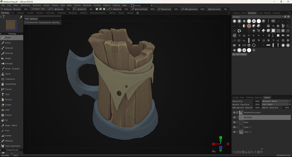 Started texturing today!! 🍻

#3DArt #stylized #sculpting #zbrush #3dcoat #3dmodeling