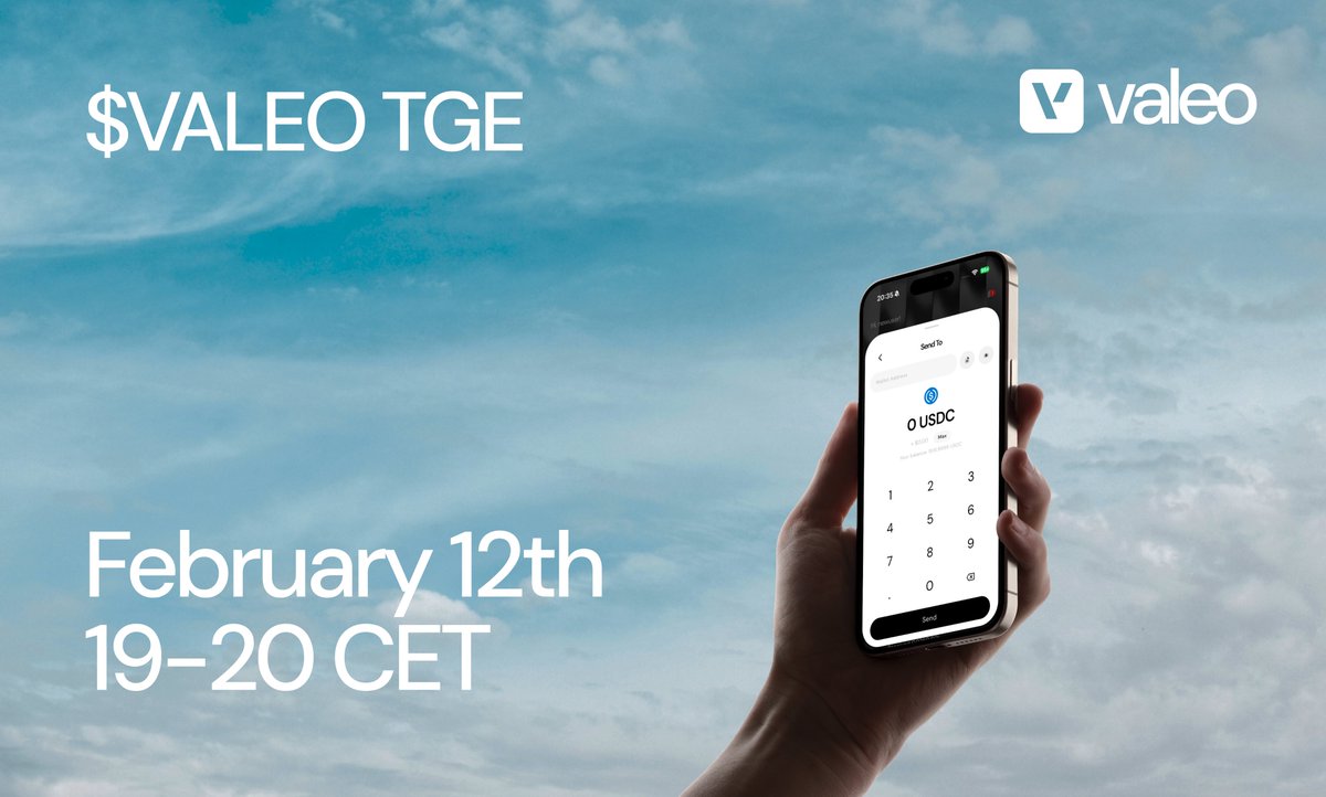 The $VALEO TGE is happening tomorrow on <a href="/solana/">Solana</a> 

📅 February 12th
🕗 19:00 – 20:00 CET (Central European Time)
🕢 18:00 – 19:00 UTC (Coordinated Universal Time)

No ICO. No presale.

Valeo is built by the people, for the people. Your money super app.