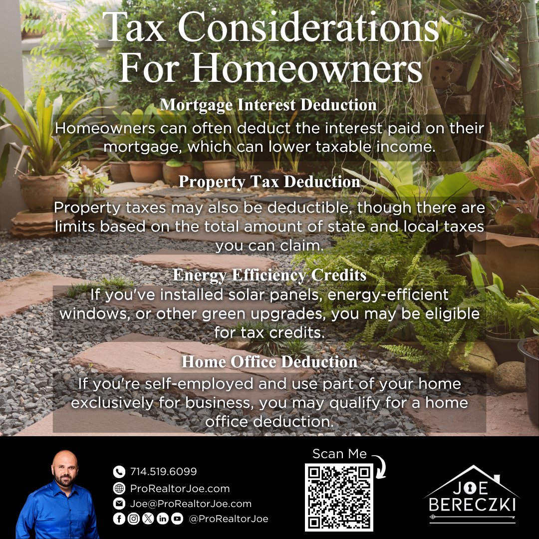 ProRealtorJoe's tweet image. 🏡 Don't leave tax deductions on the table!
💸 Mortgage interest + property taxes = more money back in your pocket.
✨Thinking about buying? I can help you get there!

ProRealtorJoe.com

#ProRealtorJoe #JoeBereczki #JoetheCaliRealtor #whittier #lamirada #brea #fullerton