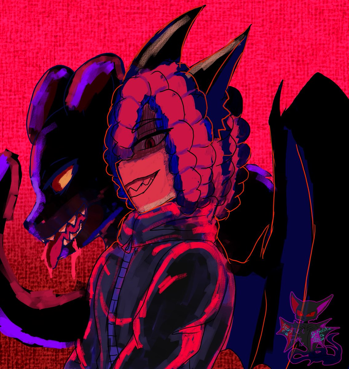 Traumatized and just lock in 
Power couple 😂🤣
:
:
:
:
:#personalart #neonart #darkskins #blcouple #ocs #anthroart