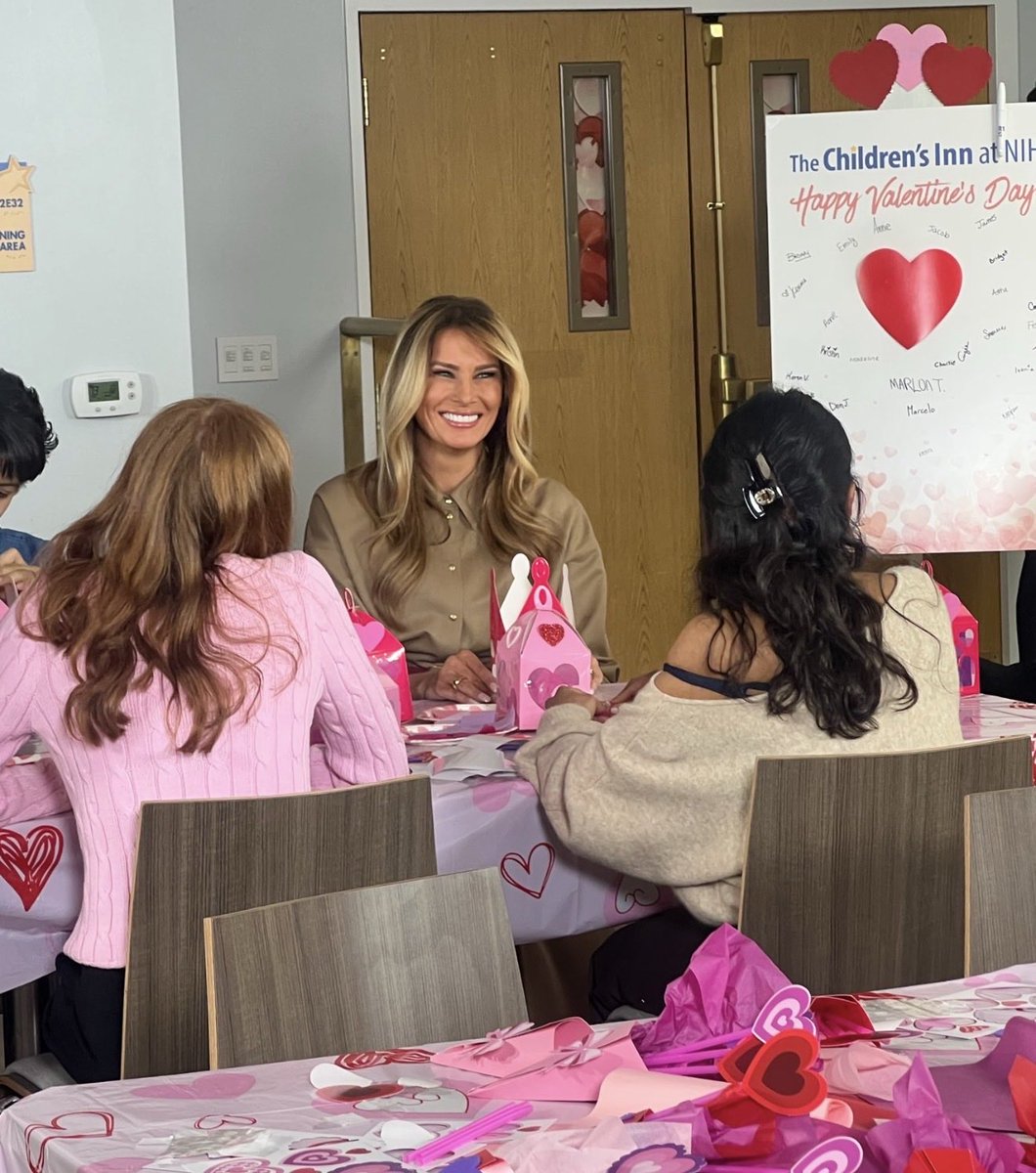 MAGAVoice's tweet image. Who else thinks Melania Trump looks absolutely stunning today celebrating Valentines Day ?
