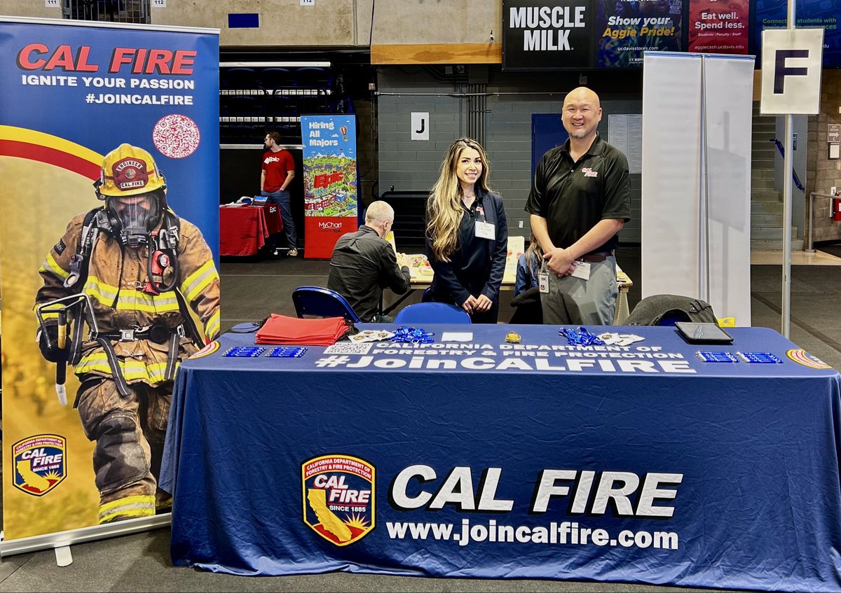 Come find us today at the <a href="/ucdavis/">UC Davis</a> Career Center Winter Career Fair!

Learn about how to apply with the State of California and our many <a href="/CAL_FIRE/">CAL FIRE</a> careers.

⏱️ 10 a.m. - 1 p.m.

📍UC Davis | University Credit Union Center | 1 Shields Ave, Davis, CA 95616