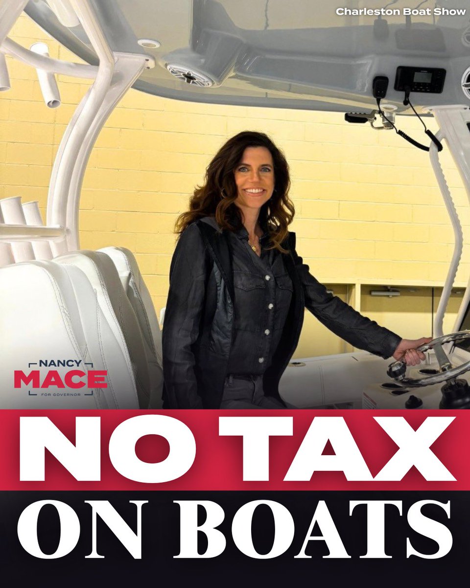 NancyMace's tweet image. South Carolina's boating industry generates $6.5 BILLION in annual economic impact and supports 27,100+ jobs statewide.

We introduced the No Tax on Boat Loan Interest Act of 2026. If you can deduct interest on your car loan, you should be able to deduct interest on your boat…