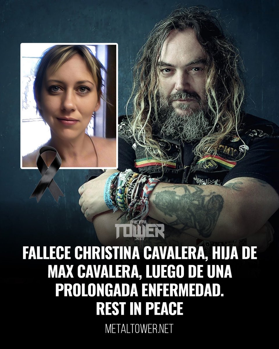 Mucha fuerza a los Cavalera ✊🏻 

Falleció hija de Max Cavalera, ex-integrante de Sepultura. La cuenta oficial de Max emitió un sentido comunicado.

"Con gran tristeza y el corazón profundamente afligido, Max y Gloria, junto con toda la familia Cavalera, anuncian el fallecimiento