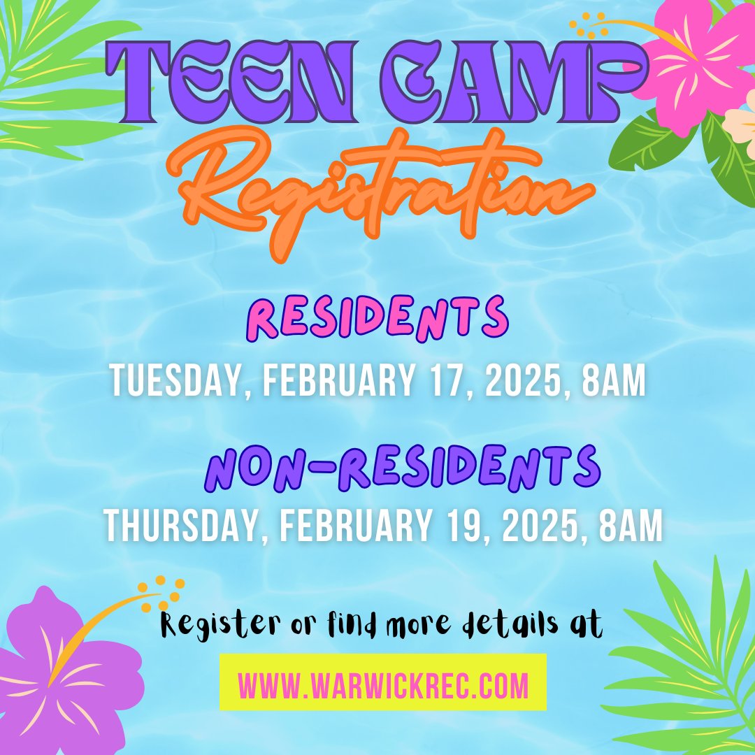 Teen Camp registration opens next week!  Be sure to check your usernames and passwords, you don't want to miss out on the opportunity to register for this popular camp!