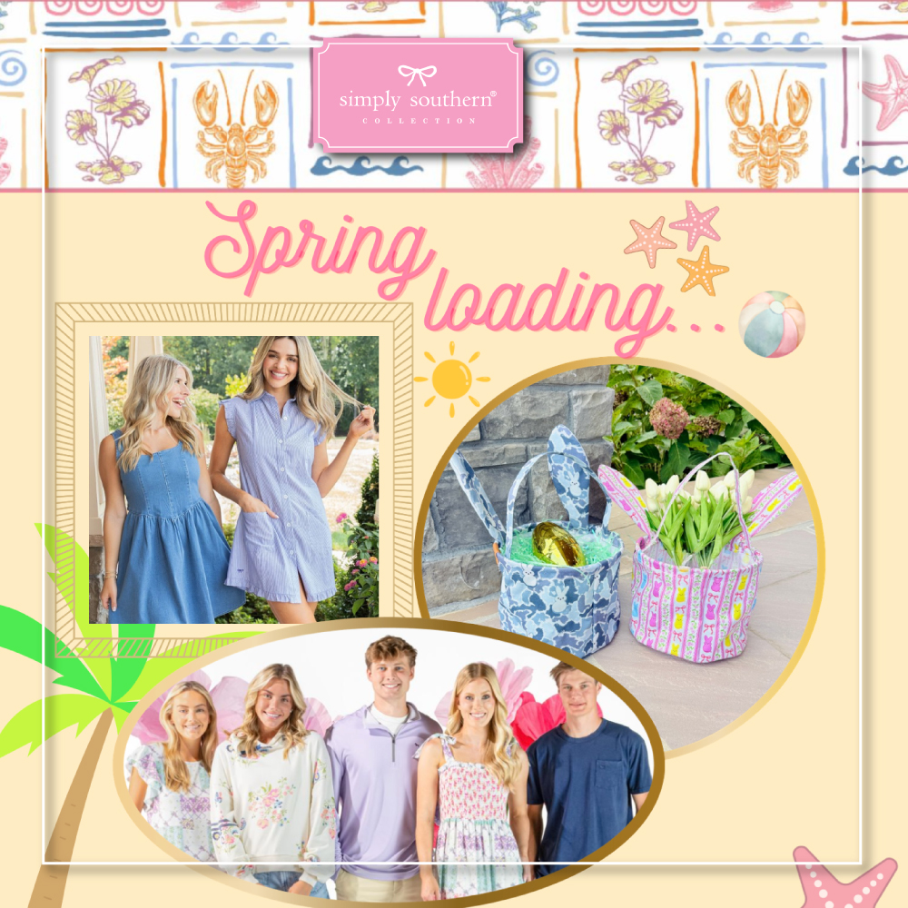 Spring is right around the corner!!! We are ready for it at Simply Southern!!! ☀️🌸🩵 Come by to see what's NEW today!!! simplysouthern.com