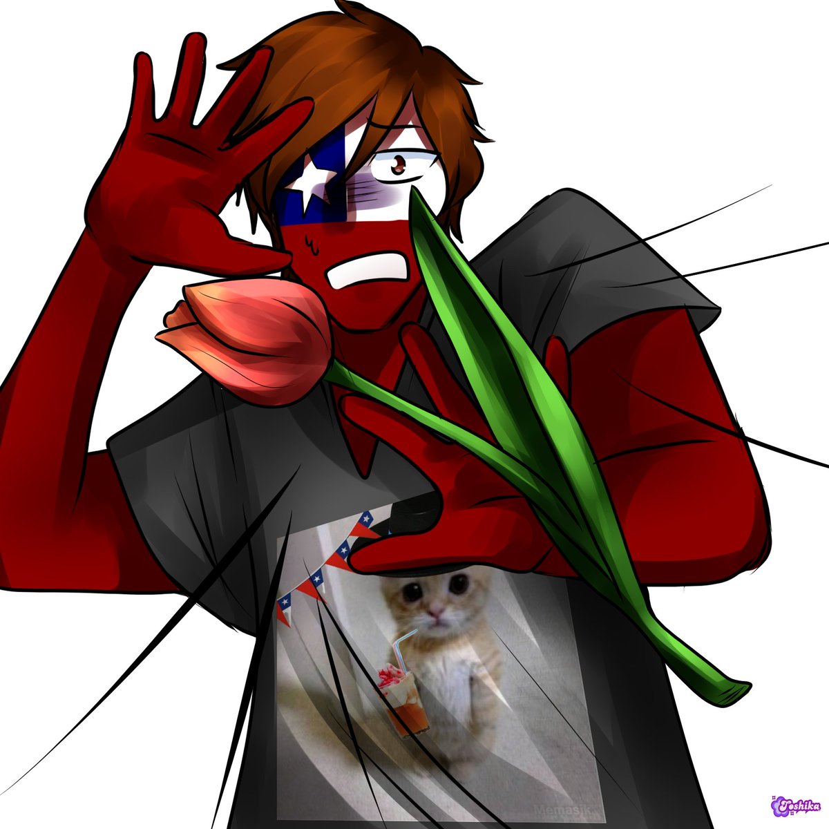 ToshikaSD's tweet photo. Chile tiene alergia al gringo
#CountryHumans #Uschi #countryhumansusa #chile #usa https://t.co/4wIQ91XI82
