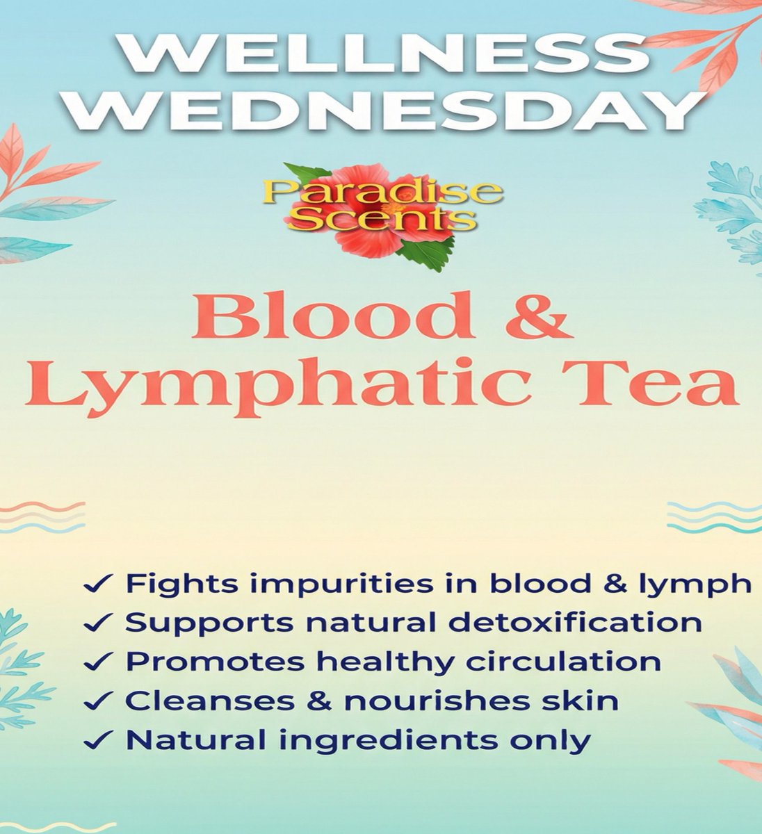 scentsbda's tweet photo. 🌿 Did you know your body has a natural detox system? Our Blood &amp; Lymphatic Tea at #ParadiseScents is here to give it a BOOST! ✨ Benefits: Fights impurities, enhances circulation, cleanses &amp; nourishes skin.

#WellnessWednesday #NaturalDetox #Bermuda https://t.co/0U8AJ9V2AN