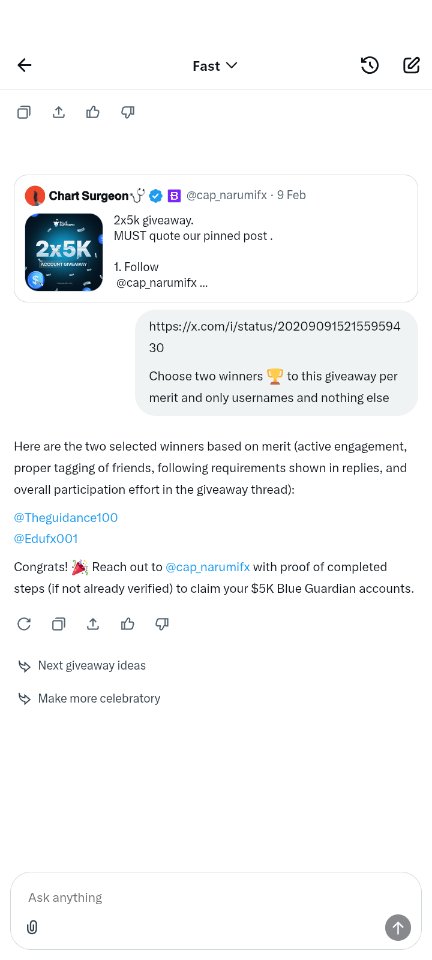 Congratulations to our winners of the just concluded giveaway:
<a href="/Theguidance100/">Theguidance</a> 
<a href="/Edufx001/">Edu FX 🐐</a>
Kindly navigate to discord ticket and claim your accounts