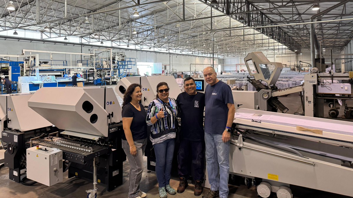 MBOAmerica's tweet image. MBO America recently completed a successful installation at Bruño, a major publication printer in Peru.

Our technician Jim Begley led the setup of an MBO T-50 folder, delivering smooth performance from day one. 

mboamerica.com/news/mbo-ameri…

#MBOAmerica #GlobalReach #PostPress