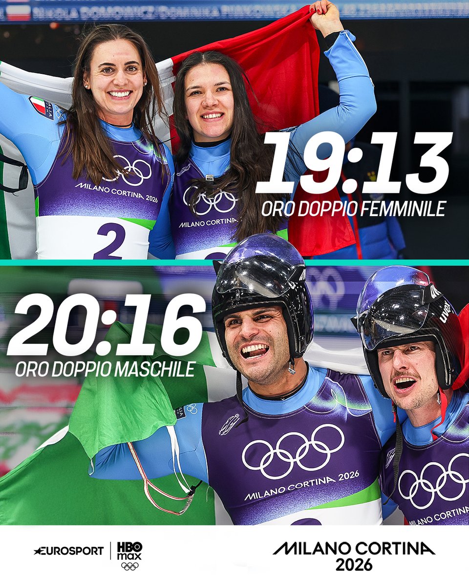 6️⃣3️⃣ MINUTI DI DOMINIO TOTALE NELLO SLITTINO 🥇🥇🇮🇹

Immensi Vötter-Oberhofer e Rieder-Kainzwaldner 🛷

#MilanoCortina2026 #Olimpiadi #Olympics