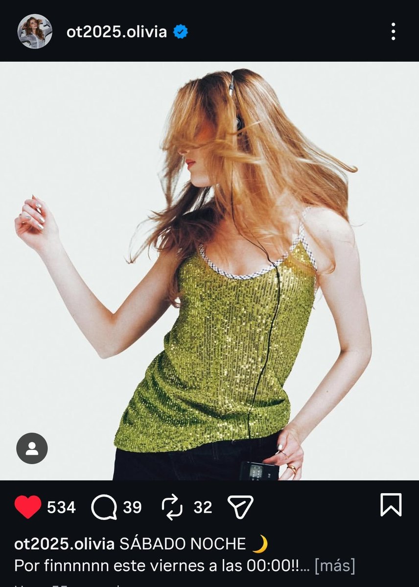 la portada de Olivia es perfecta.
viernes "sabado noche" será nuestra