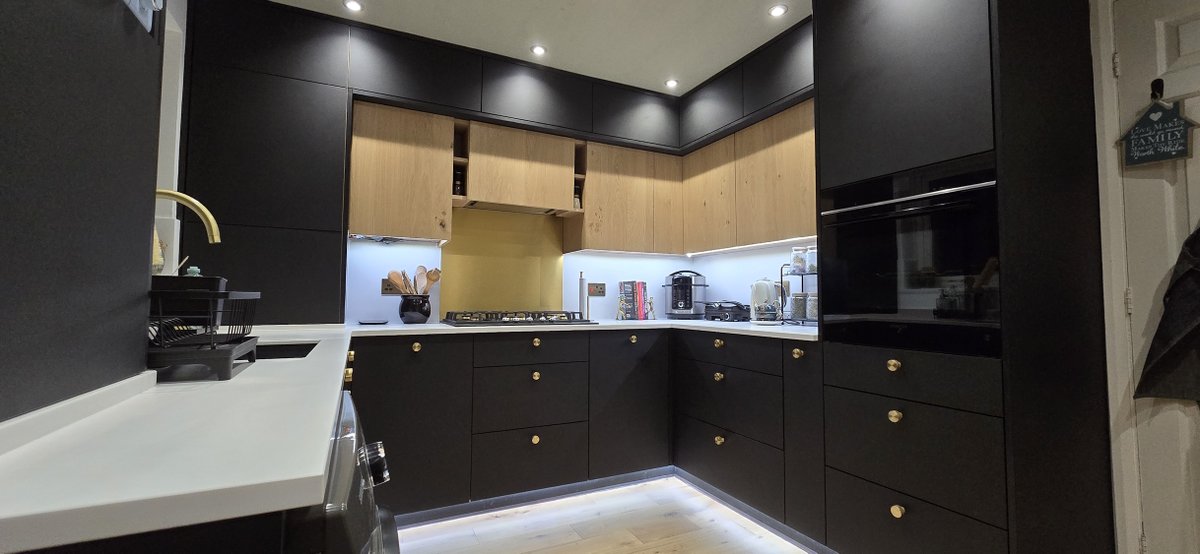 Bespoke Plywood Kitchen Design in Wakefield, West Yorkshire

This project features a fully bespoke plywood kitchen built with the use of FENIX NTM Nero Ingo cabinetry, combined with natural oak veneer wall units from FINSA, and white Corian worktops
jsdeco.co.uk/black-fenix-nt…