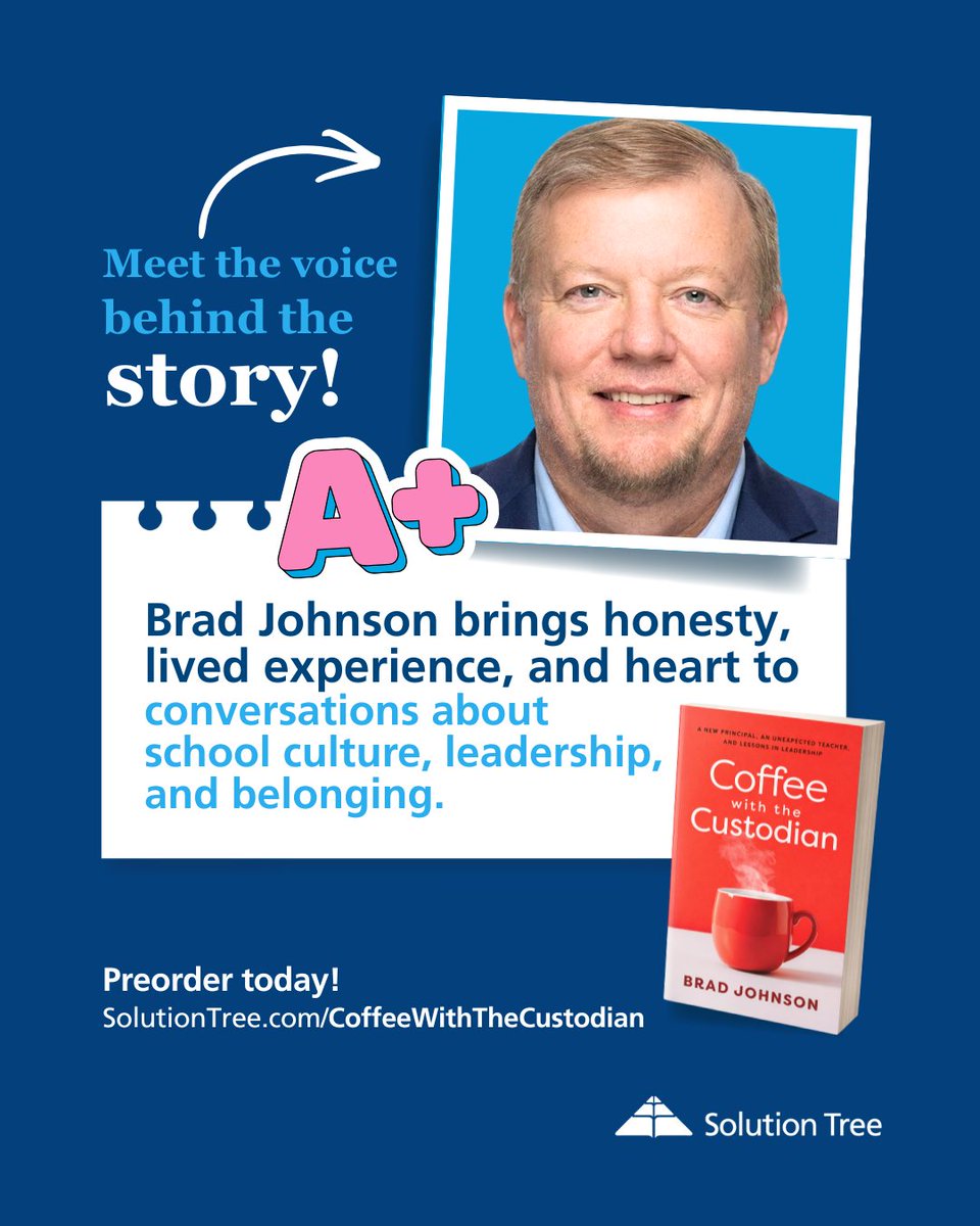 SolutionTree's tweet image. Meet the voice behind the story.

@drbradjohnson shares powerful lessons on culture, leadership, and belonging in Coffee with the Custodian.

☕ Preorder now:
SolutionTree.com/CoffeeWithTheC…

#SchoolCulture #EducationalLeadership #Belonging