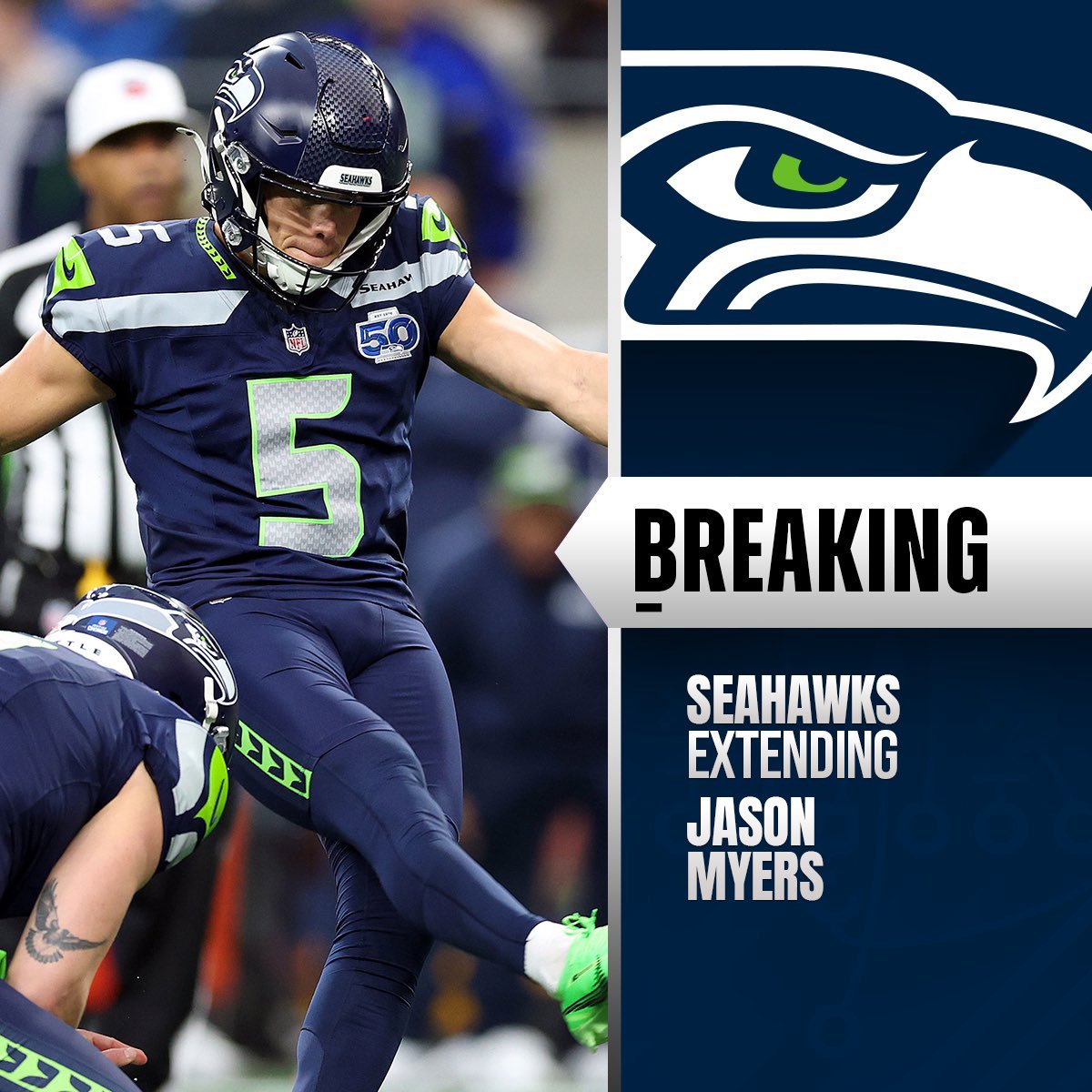 TheNFLDrop's tweet image. Seahawks to extend K Jason Myers to 5-year deal worth up to $416M. (via @RapSheek)