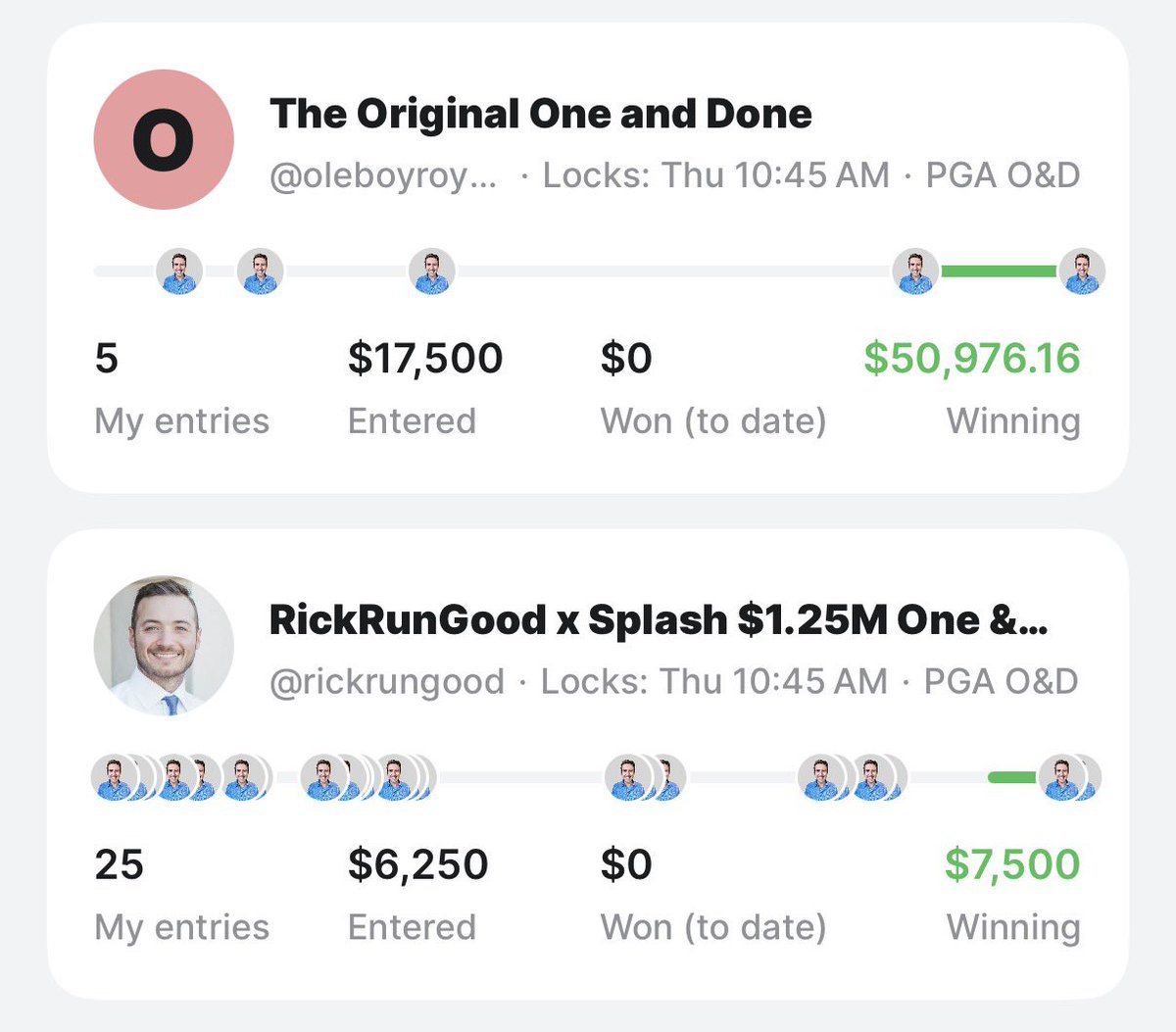 Even when I’m sitting in first place in these contests, I’m going to tell you what I’m doing in our writeup and in Discord. My commitment is to make the best possible content, even if it impacts my own entries. This week’s DFS and One &amp; Done article is now live on the site