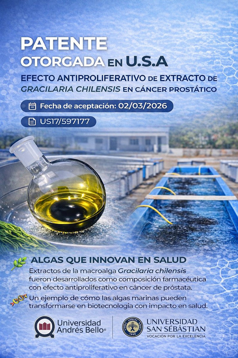LorettoCP's tweet photo. Felices por nuestra patente otorgada en U.S.A en salud humana utilizando algas!!!
https://t.co/SlrVdigxbw https://t.co/6oNzNpAHd8