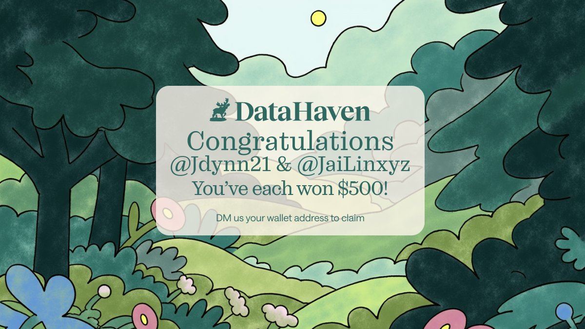 Congrats <a href="/Jdynn21/">rylai 🌱</a> &amp; <a href="/JaiLinxyz/">Jai 🥑 fair.lol</a>, you each have won $500! 🥳
Please DM us your wallet address to claim your prize. 

We appreciate all of our community for entering! 
Stay tuned, more Haven rewards are coming soon! 🫎