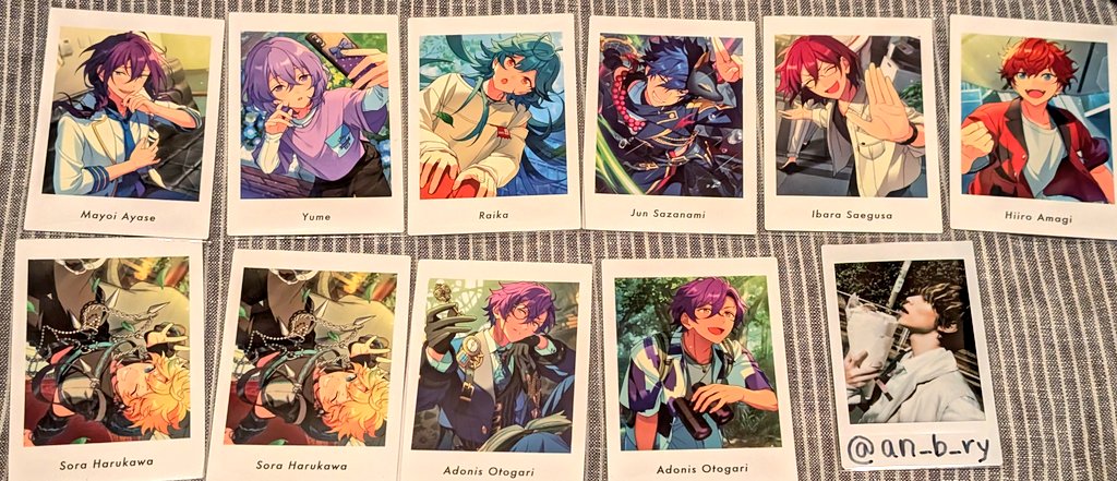 an_b_ry's tweet image. 【交換】あんスタ ぱしゃっつ Action Private

譲 マヨイ ユメ ライカ ジュン 茨 一彩 宙 アドニス

求 凛月 泉 嵐 晃牙 創 友也 こはく 薫

別弾もご相談ください。
創はどの弾も希望数ある為弾により難しいです。
上段は下段含むのみ。
固定相談手渡し、郵送(別ポスト◎)2枚〜
よろしくお願いします