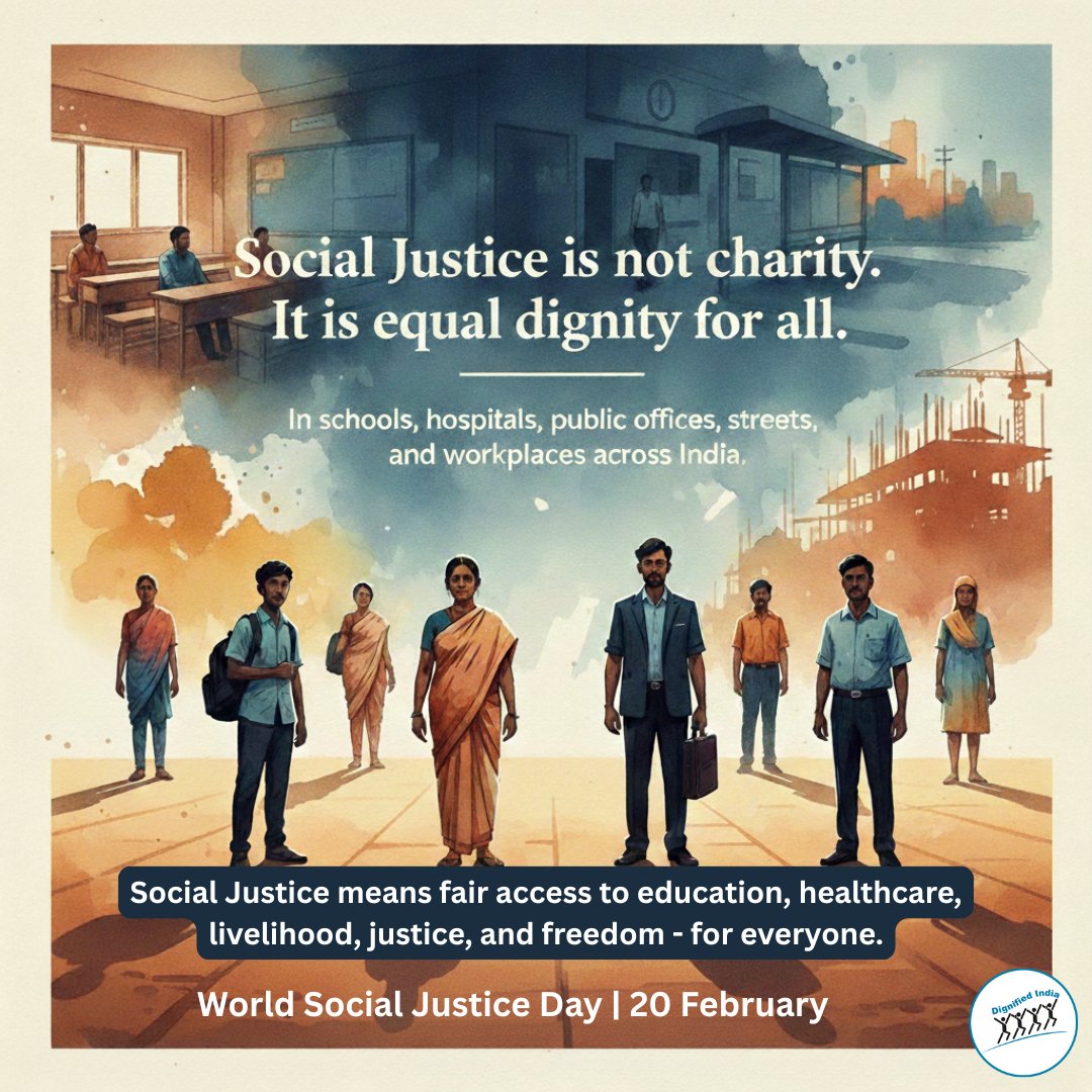 Social Justice is dignity, not charity.

#WorldSocialJusticeDay #SocialJusticeDay #EqualityForAll #HumanDignity