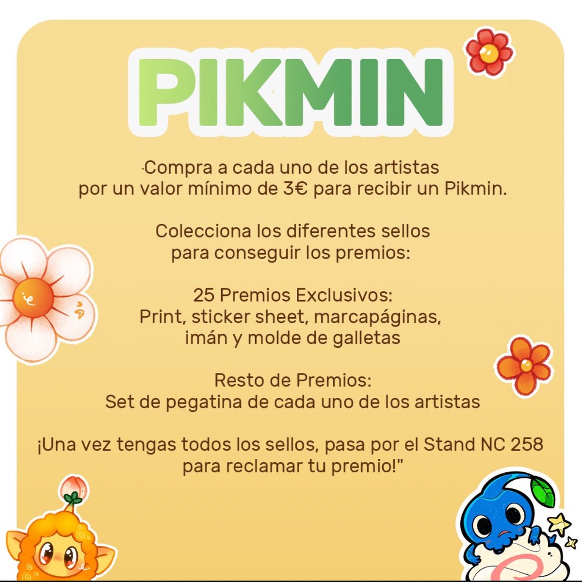 thornydan_'s tweet photo. Ven con hambre al #StampRally de Pikmin ya que querrás comerte cada regalo que hemos preparado para la ocasión. ✨

Si eres de los 25 primeros en hacer compra mínima de 3€ en cada Stand, podrás llevarte un lote de regalazos que hemos hecho varios artistas para esta #JapanWeekend https://t.co/s8a3aT0mVp