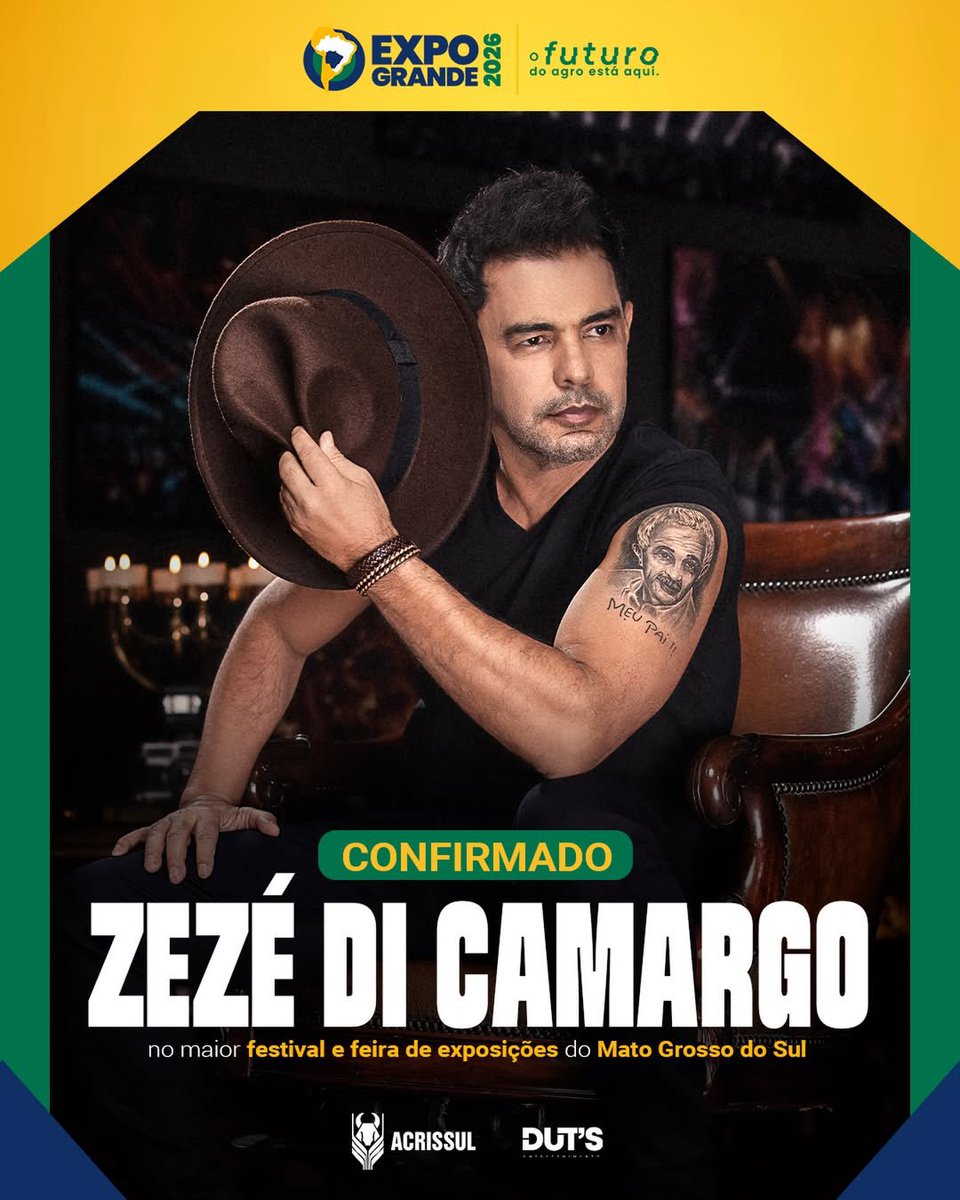 qgzezedicamargo's tweet photo. @zezedicamargo é uma das atrações da ‘Expogrande 2026’, em Mato Grosso do Sul, e promete um show especial da turnê Rústico no dia 09 de abril.

Preparem-se….porque vai ser inesquecível! https://t.co/fb978q3DD1