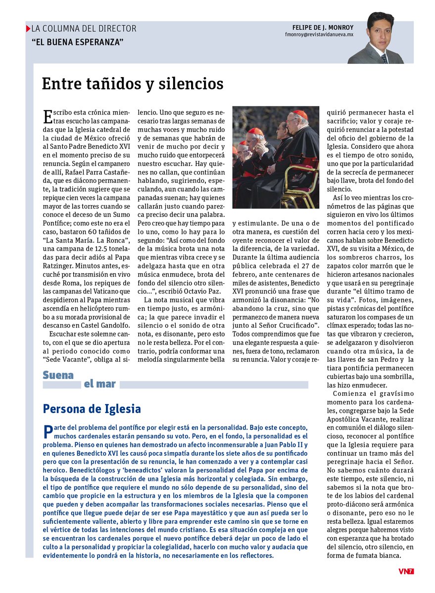 Hace 10 años la renuncia de Benedicto XVI tomó a todos por sorpresa; tuvimos que entenderlo y compartirlo. Eso fue lo que quise representar con estas dos portadas y dos columnas sobre el fin de una época y el inicio de otra trepidante.