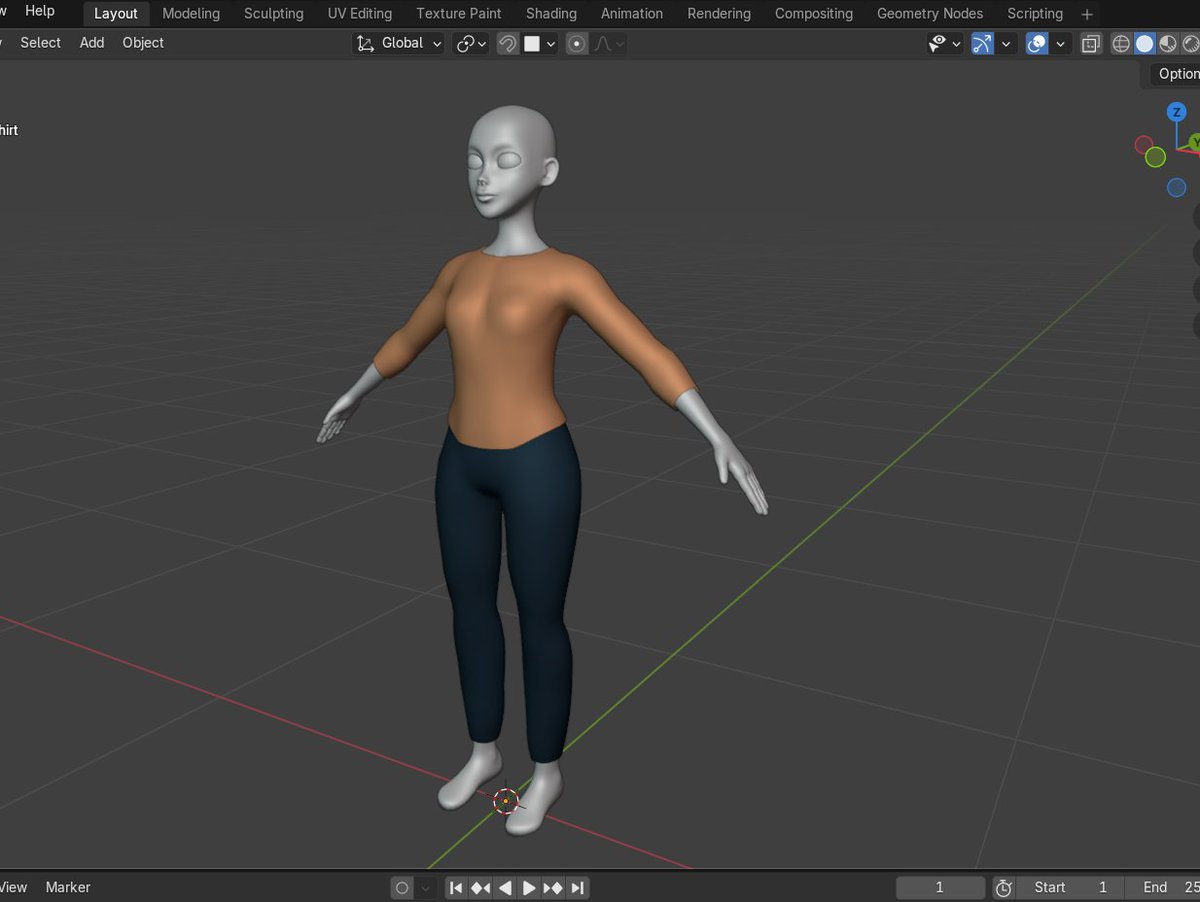 teikin615's tweet photo. #blender #3dcg 
人体モデリングチュートリアルwip。簡易的な服着せるところまでできた～ https://t.co/1PWomLVGW7