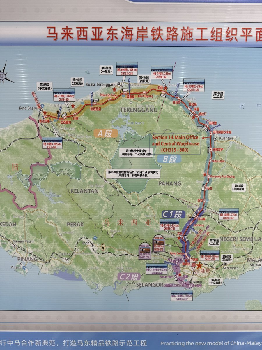 amerhadiazmi's tweet image. Anyway, this ECRL map threw me off. First time seeing the Peninsula oriented… orientally, with the east on top.

Fun fact, that’s where the word “oriented” came from, meaning to face the east.