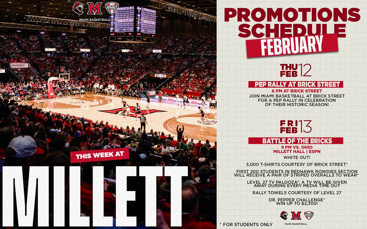 MiamiRedHawks's tweet photo. Where to be and when👇

#RiseUpRedHawks https://t.co/wkCgcgM1SI