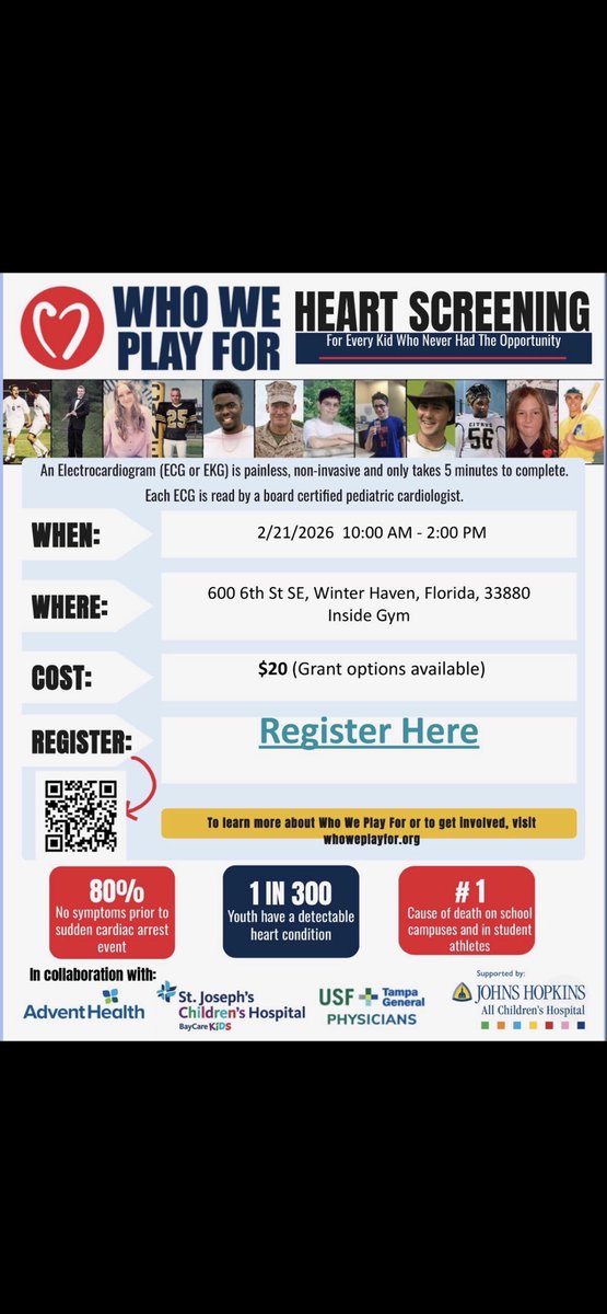 Protect your athlete before the season starts. An ECG screening can help detect hidden heart conditions — quick, painless, and potentially lifesaving.

Scan the QR code and get registered today. #WhoWePlayFor #HeartScreening #StudentAthletes <a href="/pcps_athletics/">PCPS Athletics</a>