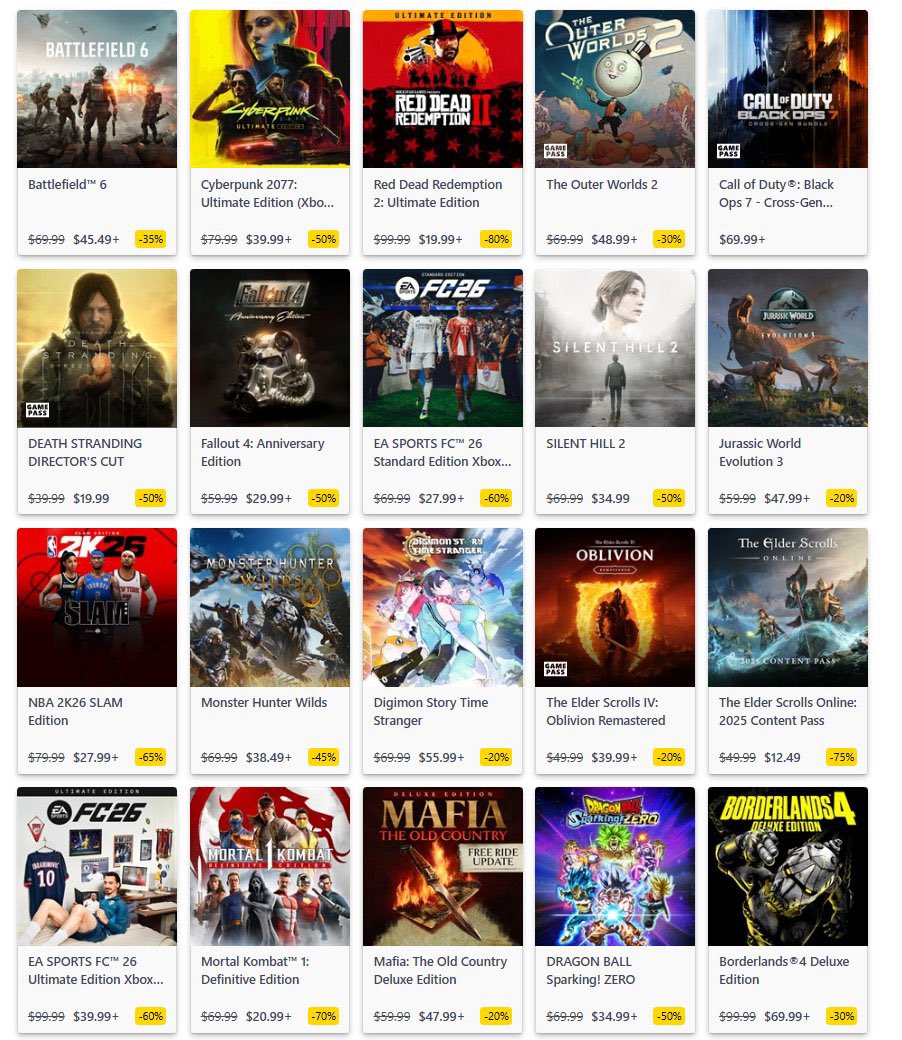 تخفيضات السنة القمرية الجديدة Xbox - تنتهي في 25 فبراير 

xbox.com/en-US/games/br…