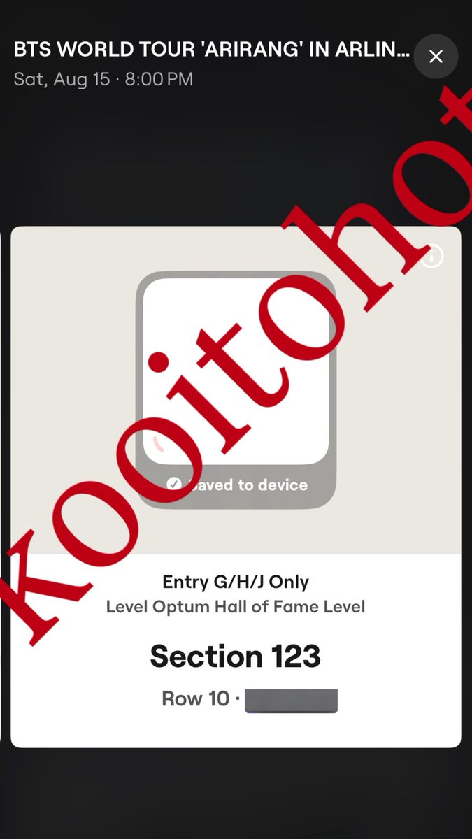 kooitohot's tweet photo. 💜 WTS BTS ARLINGTON (selling my extra ticket)
1 ticket 
📍 AT&amp;T Stadium – Aug 15
🎟 Sec 123 • Row 10
💵 $490 (face value)
Seatgeek transfer
DM if interested/proof 
#BTSTickets #BTSArlington #BTSComeback2026 #BTS_ARIRANG https://t.co/RYPxSn0yYB